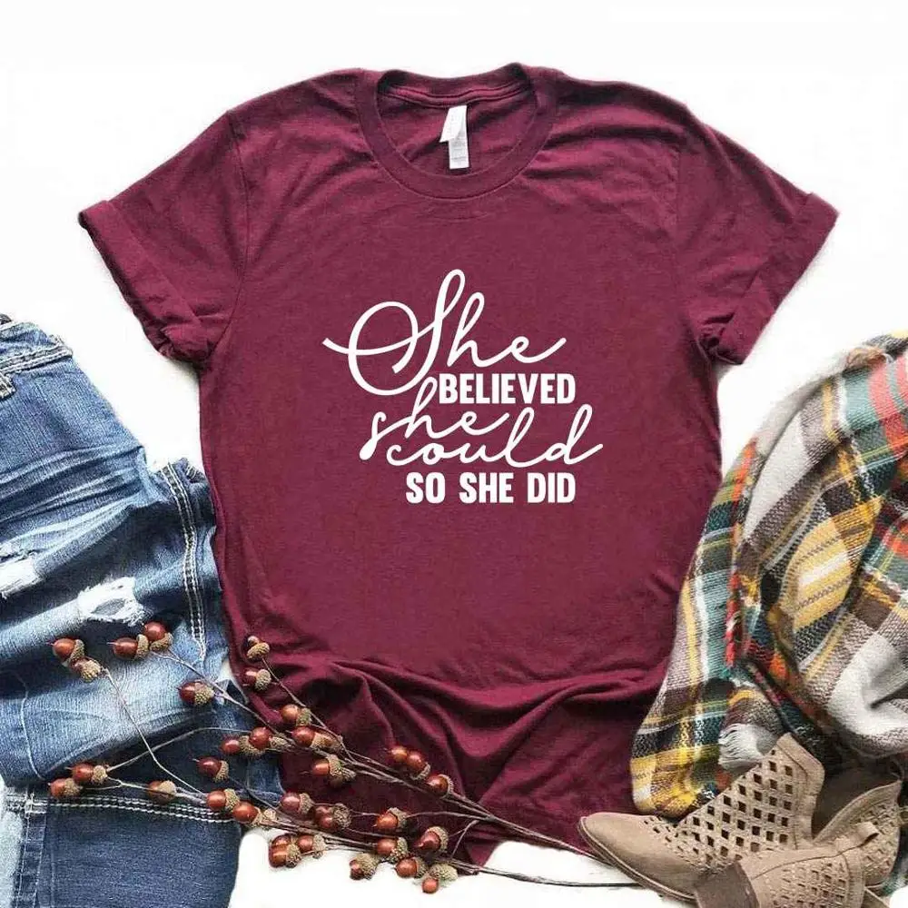 Women T Shirt Believed She Could Letter Print Tshirt Women Short Sleeve O Neck Loose T-shirt Ladies Summer Causal Tee Shirt Tops
Women T Shirt Believed She Could Letter Print Tshirt Women Short Sleeve O Neck Loose T-shirt Ladies Summer Causal Tee Shirt Tops