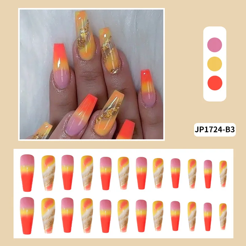 Newly Long False Nails 24 PCS Gradient Flat Tip Coffin Jelly Fake Nail Piece Full Cover Glossy Manicure for Nail Salon Art DIY
Newly Long False Nails 24 PCS Gradient Flat Tip Coffin Jelly Fake Nail Piece Full Cover Glossy Manicure for Nail Salon Art DIY