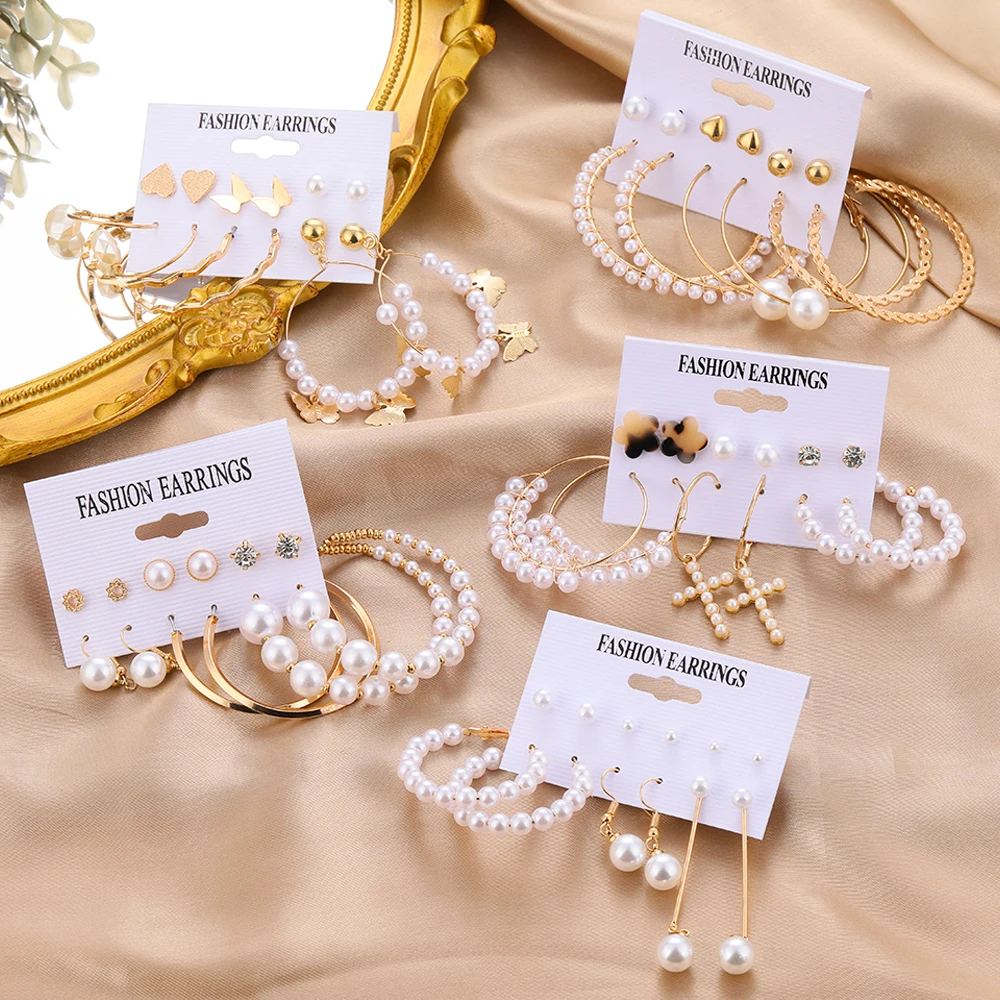FNIO Vintage Pearl Earrings For Women Big Gold Cross Set of Earrings Long Tassel Butterfly Dangle Drop Earrings 2021 Jewelry
FNIO Vintage Pearl Earrings For Women Big Gold Cross Set of Earrings Long Tassel Butterfly Dangle Drop Earrings 2021 Jewelry