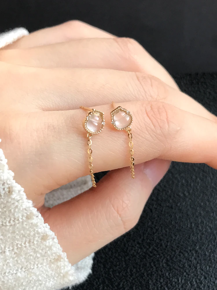 Customized Elegant All-Match Myanmar Ice-like Glass Type New Customized Women's 18K Gold Jadeite Gourd Ear Studs Tassel Earrings
Customized Elegant All-Match Myanmar Ice-like Glass Type New Customized Women's 18K Gold Jadeite Gourd Ear Studs Tassel Earrings