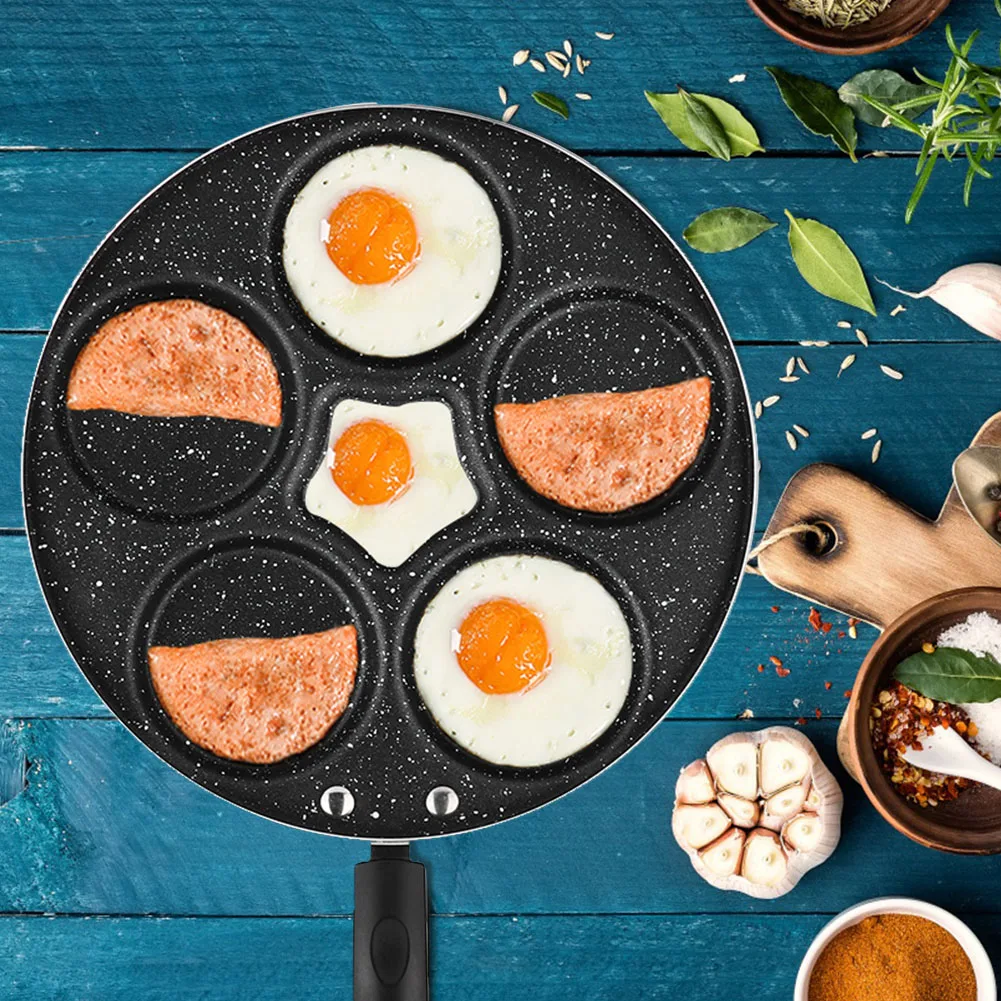 5 Round Holes Frying Pan Non Stick Eggs Cooking Pan Applicable Gas Electric Ceramic Stove Breakfast Cookware For Home Kitchen
5 Round Holes Frying Pan Non Stick Eggs Cooking Pan Applicable Gas Electric Ceramic Stove Breakfast Cookware For Home Kitchen