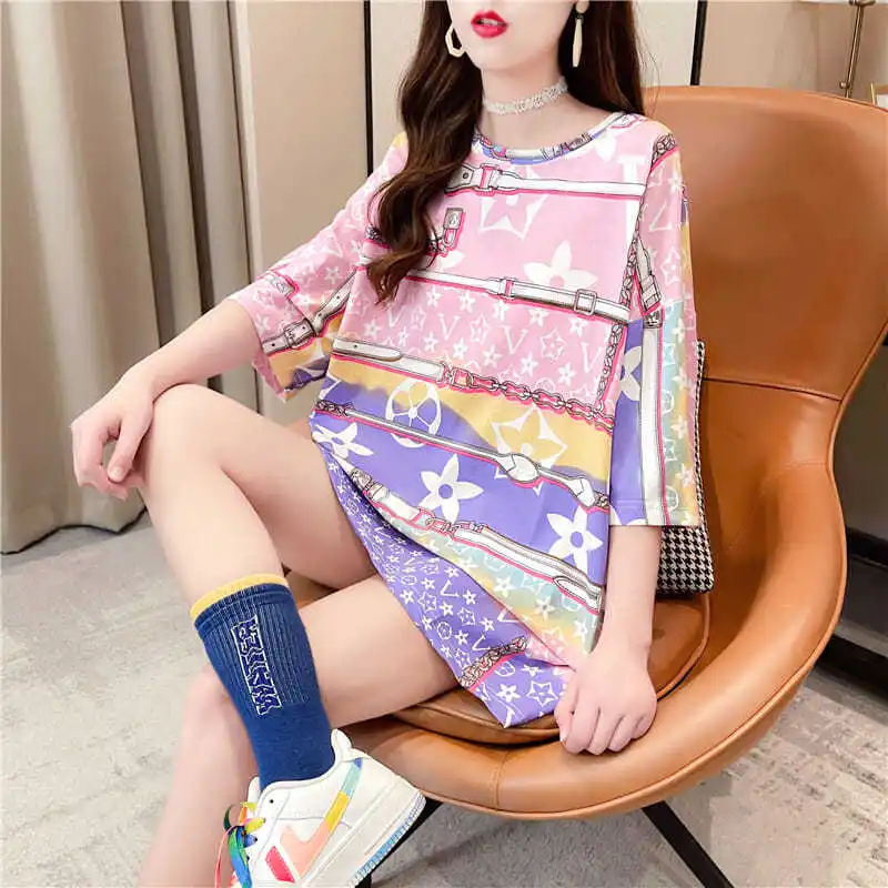 ins Short Sleeve T-shirt Women's Middle School Long Student Korean Tide Harajufeng BF Loose Jacket 2021 Summer New Tide
ins Short Sleeve T-shirt Women's Middle School Long Student Korean Tide Harajufeng BF Loose Jacket 2021 Summer New Tide