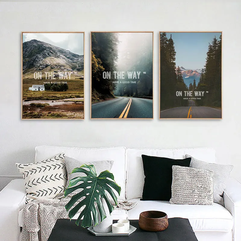 Nordic Highway Forest Landscape Canvas Painting On the Way Quotes Inspirational Poster Wall Art Picture for Living Room Decor
Nordic Highway Forest Landscape Canvas Painting On the Way Quotes Inspirational Poster Wall Art Picture for Living Room Decor