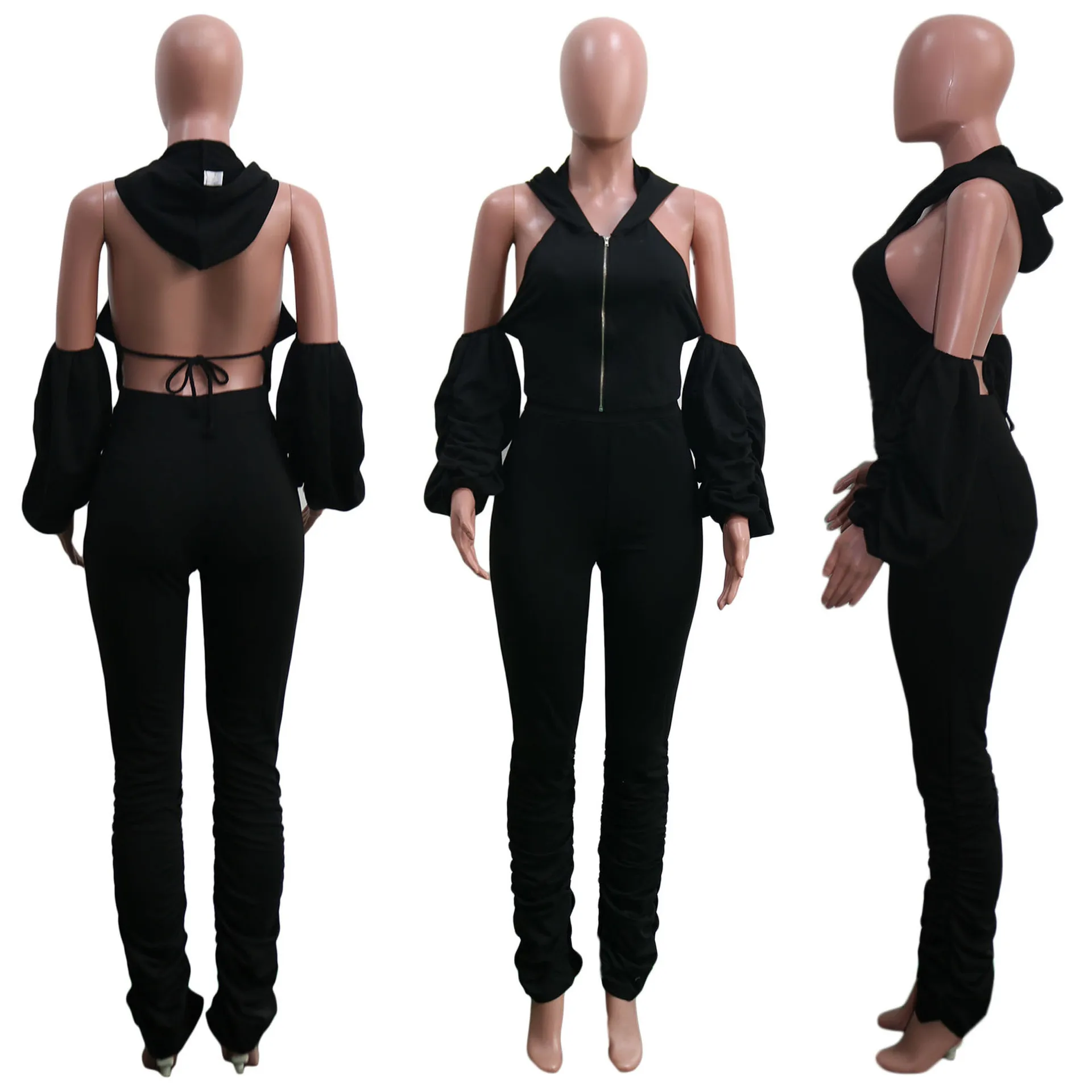 2021 Women Spring Two Piece Stacked Pants Jogging Sets Clothing Ladies Solid Color Backless Bandage Hoodie Suit Outfit
2021 Women Spring Two Piece Stacked Pants Jogging Sets Clothing Ladies Solid Color Backless Bandage Hoodie Suit Outfit