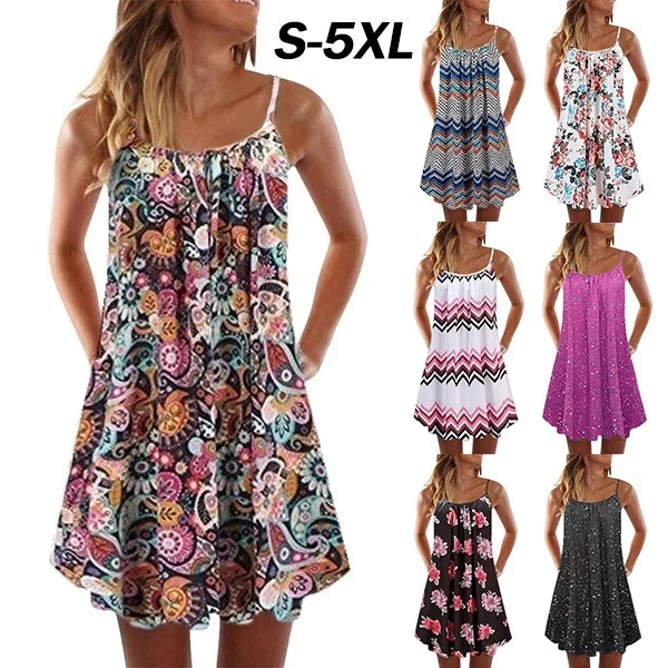 2021 Summer Euro-American New Fashion Women's Printed Folded Large Loose Sling Skirt Plus Size Dresses for Women
2021 Summer Euro-American New Fashion Women's Printed Folded Large Loose Sling Skirt Plus Size Dresses for Women