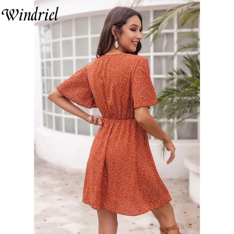 Sexy V-neck Polka Dot Women Dress Flying Sleeve Print Elegant Sundress Summer Style Ladies Dress Bohemian Vestidos
Sexy V-neck Polka Dot Women Dress Flying Sleeve Print Elegant Sundress Summer Style Ladies Dress Bohemian Vestidos