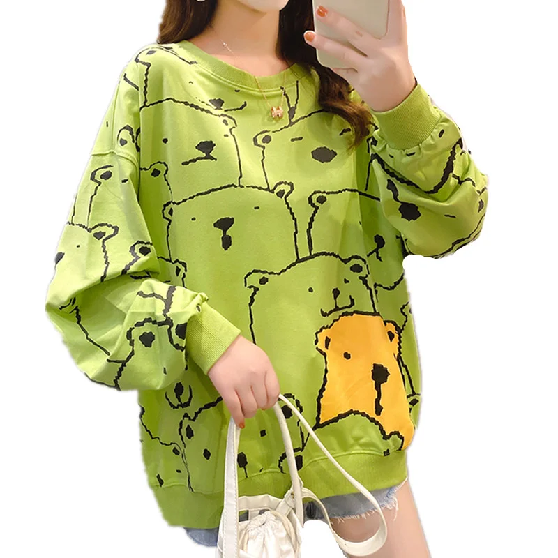 Autumn Cute Full Bears Printed Hoodies Top Women O Neck Long Sleeve Casual Sweatshirts Teenager Students Kawaii Pullover Outwear
Autumn Cute Full Bears Printed Hoodies Top Women O Neck Long Sleeve Casual Sweatshirts Teenager Students Kawaii Pullover Outwear