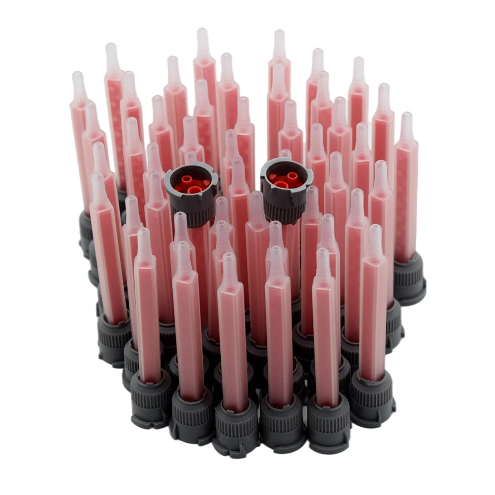 50pcs Mixing Nozzle 10:1 Epoxy Adhesive Applicator Static Mixer AB Glue Mixed Tube Dual Cartridge Square Mixing Nozzle Set 
50pcs Mixing Nozzle 10:1 Epoxy Adhesive Applicator Static Mixer AB Glue Mixed Tube Dual Cartridge Square Mixing Nozzle Set