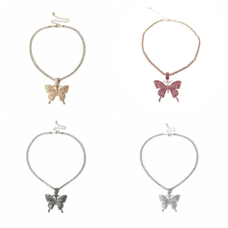 Sparking Fully Iced Out Crystal Pave Butterfly Pendant Cubic Zircon 3D Butterfly Pendant Necklace Fashion Jewelry
Sparking Fully Iced Out Crystal Pave Butterfly Pendant Cubic Zircon 3D Butterfly Pendant Necklace Fashion Jewelry