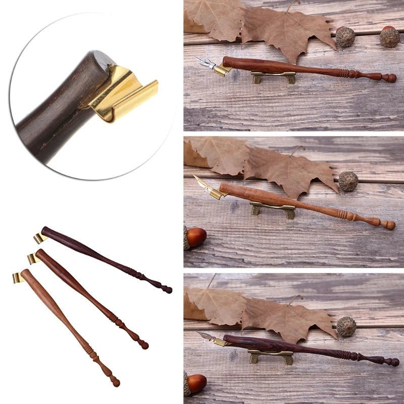 Classic Retro English Oblique Calligraphy Dip Pen Nib Holder Wood Antique Fountain Dip Pen with Adjustable Metal Flange
Classic Retro English Oblique Calligraphy Dip Pen Nib Holder Wood Antique Fountain Dip Pen with Adjustable Metal Flange