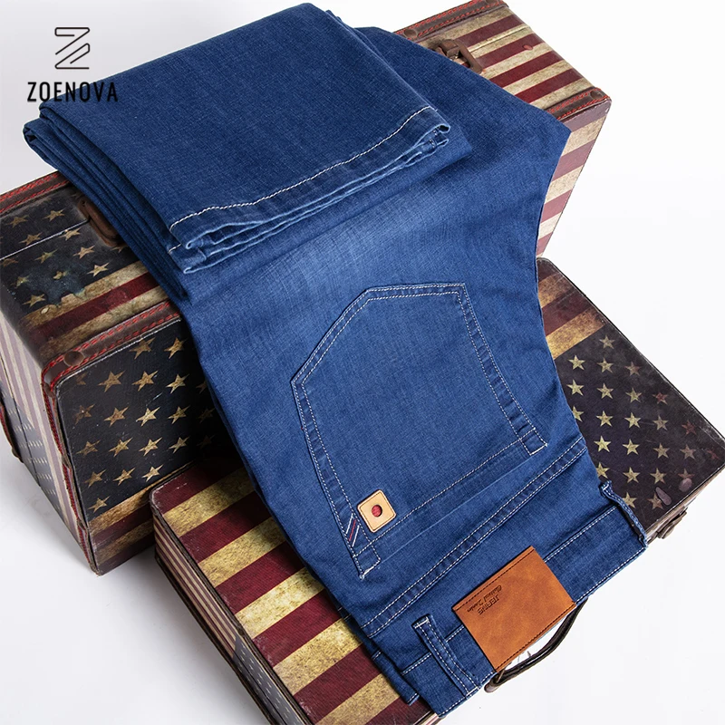 Zoenova Brand Men's Jeans Fashion Tencel Business Denim Trousers Summer Classic Lyocell Thin Stretch Straight Work Pants Male
Zoenova Brand Men's Jeans Fashion Tencel Business Denim Trousers Summer Classic Lyocell Thin Stretch Straight Work Pants Male