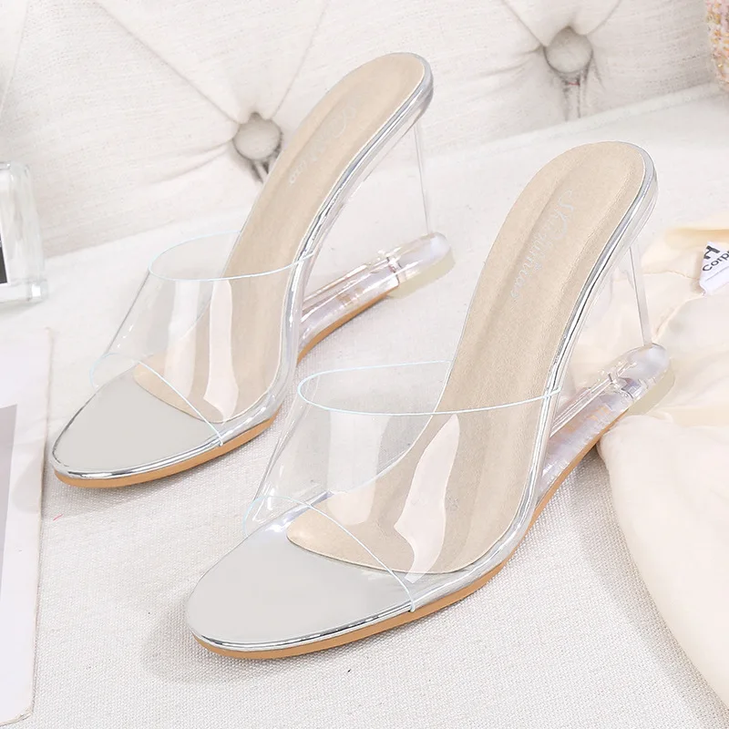 Summer Transparent Wedge Heel Sandals Crystal Sexy Open Toe Pumps Casual Wedding Party Dress Ladies Shoes With Heels
Summer Transparent Wedge Heel Sandals Crystal Sexy Open Toe Pumps Casual Wedding Party Dress Ladies Shoes With Heels