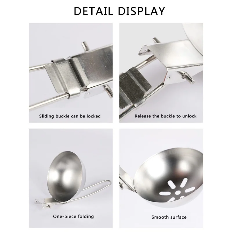 Outdoor Foldable Spatula Soup Spoon Turner Ladle Cookware Cooking Utensils For Camping BBQ Picnic