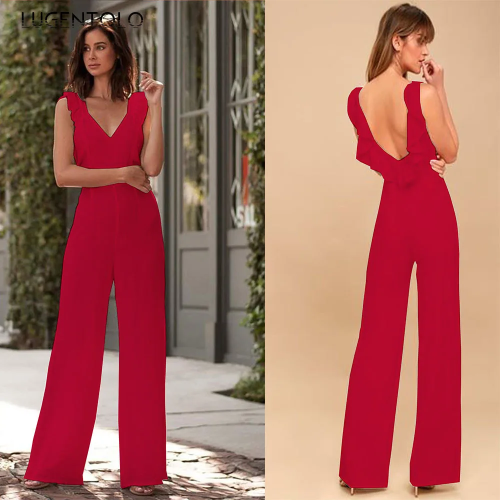 Women Sexy Jumpsuits Deep V Neck Slim Backless Sleeveless Female Elegant Spring Straight Thin Solid Party Jumpsuit
Women Sexy Jumpsuits Deep V Neck Slim Backless Sleeveless Female Elegant Spring Straight Thin Solid Party Jumpsuit