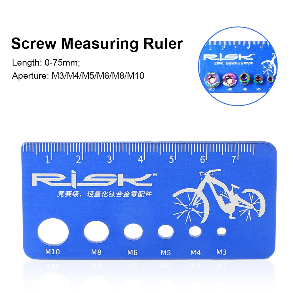 Bicycle Screw Measuring Caliper Titanium Alloy Bolt Nut Screw Thread Measuring Ruler M3/M4/M5/M6/M8/M10 Measurement Tool
Bicycle Screw Measuring Caliper Titanium Alloy Bolt Nut Screw Thread Measuring Ruler M3/M4/M5/M6/M8/M10 Measurement Tool