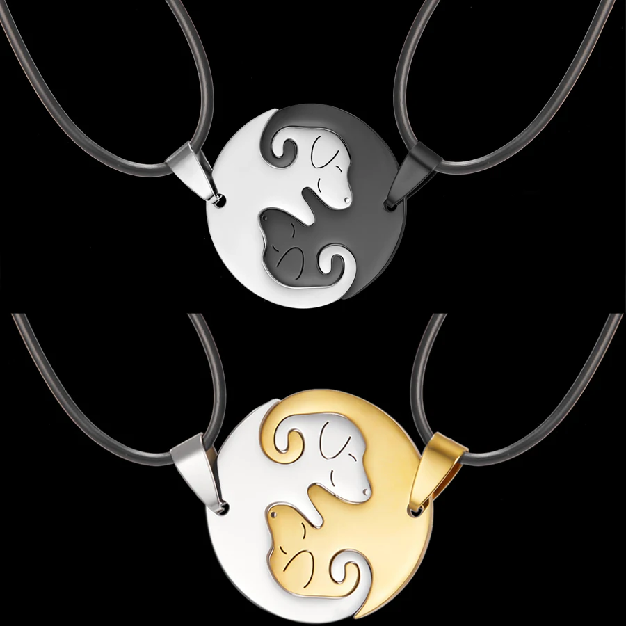 Vintage Black White Couple Necklace Animal Puppy Pendant Stainless Steel Choker Necklaces Lover Valentine's Day Jewelry Gifts
Vintage Black White Couple Necklace Animal Puppy Pendant Stainless Steel Choker Necklaces Lover Valentine's Day Jewelry Gifts
