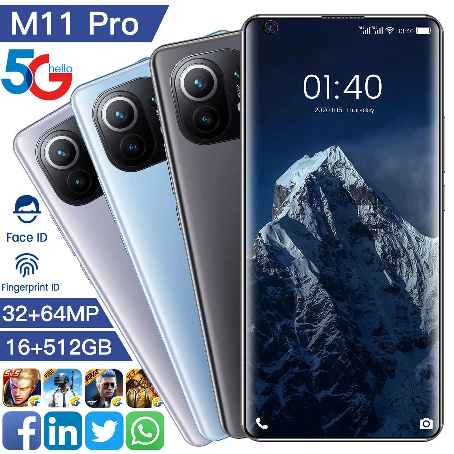 7.3inch Left Digging Screen 5G Smartphone with 16GB+512GB Large Memory for Xiaomi 11 Pro Cellphone Huawei Samsung Mobile Phone
7.3inch Left Digging Screen 5G Smartphone with 16GB+512GB Large Memory for Xiaomi 11 Pro Cellphone Huawei Samsung Mobile Phone