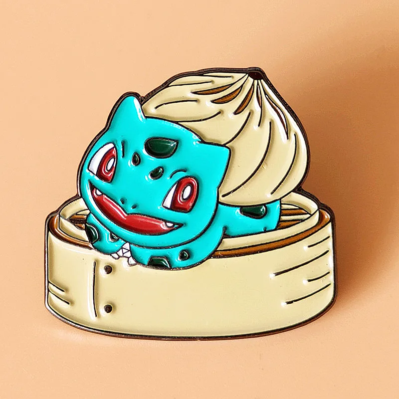 

Cartoon Soup Dumplings Xiaolongbao Enamel Brooch Pin Lapel Hard Metal Pins Brooches Badges Exquisite Jewelry Accessories Gifts