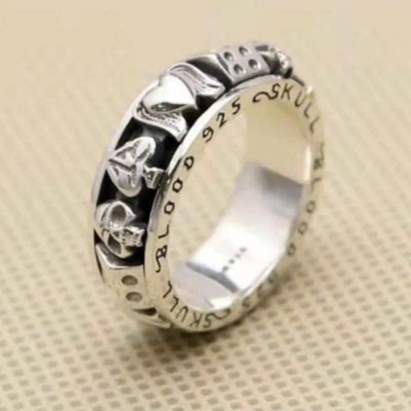 New design love skull poker ring punk creative silver color good luck men's and women's rings party jewelry gifts
New design love skull poker ring punk creative silver color good luck men's and women's rings party jewelry gifts