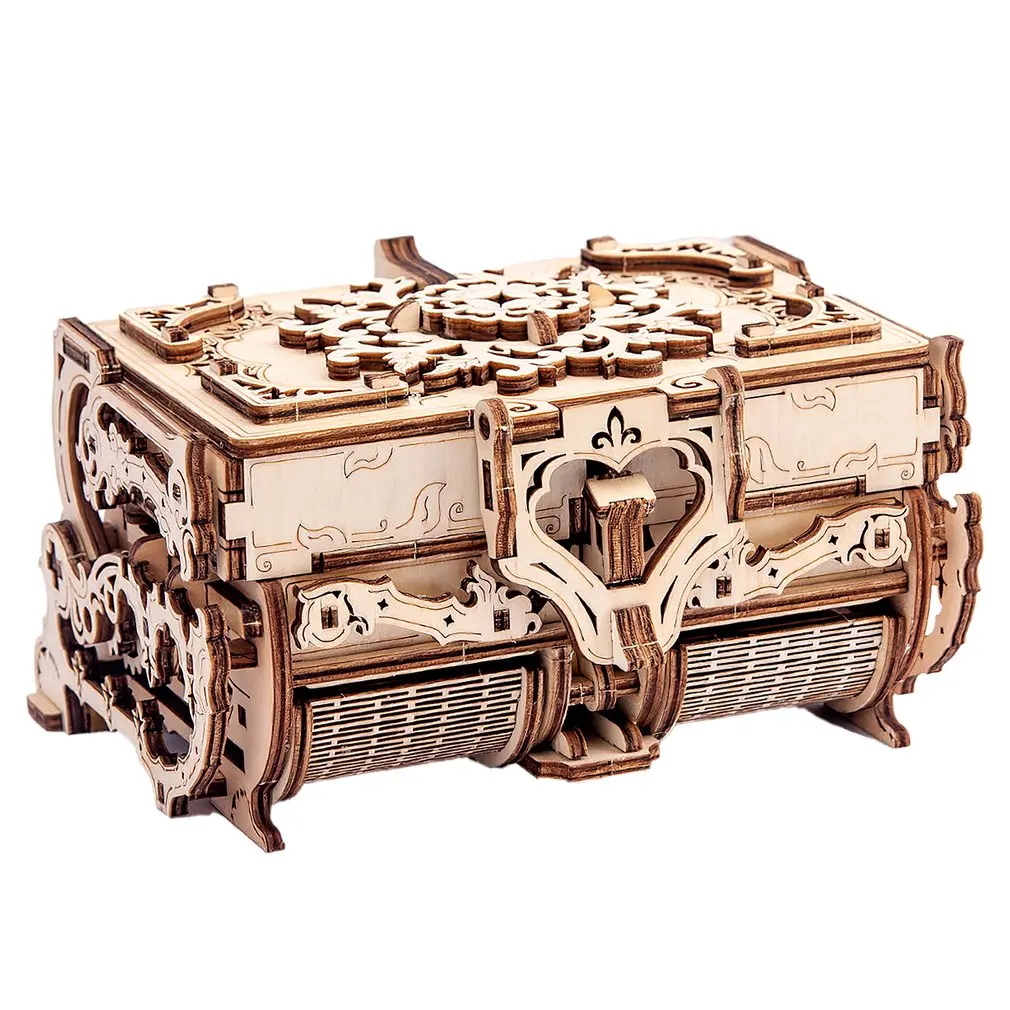 Laser Cutting 3D Assembled Creative DIY Puzzle Wooden Mechanical Transmission Antique Jewelry Box Model Toy Gift 3d Puzzle Metal 
Laser Cutting 3D Assembled Creative DIY Puzzle Wooden Mechanical Transmission Antique Jewelry Box Model Toy Gift 3d Puzzle Metal