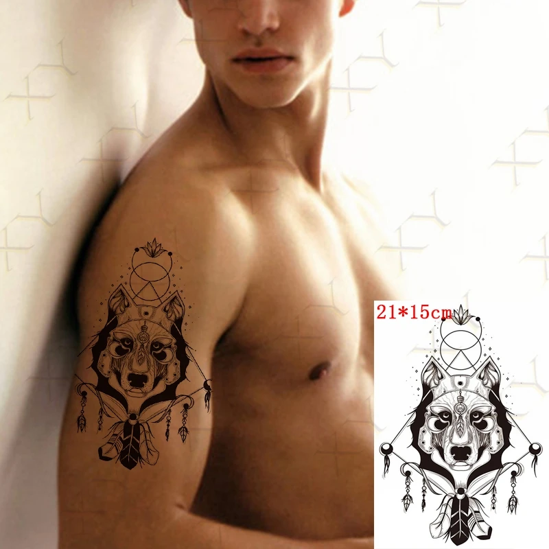 Waterproof Temporary Tattoo Sticker Wolf Head Lion Flower Totem Fake Tatto Flash Tatoo Back Leg Big Size Art for Women Men
Waterproof Temporary Tattoo Sticker Wolf Head Lion Flower Totem Fake Tatto Flash Tatoo Back Leg Big Size Art for Women Men