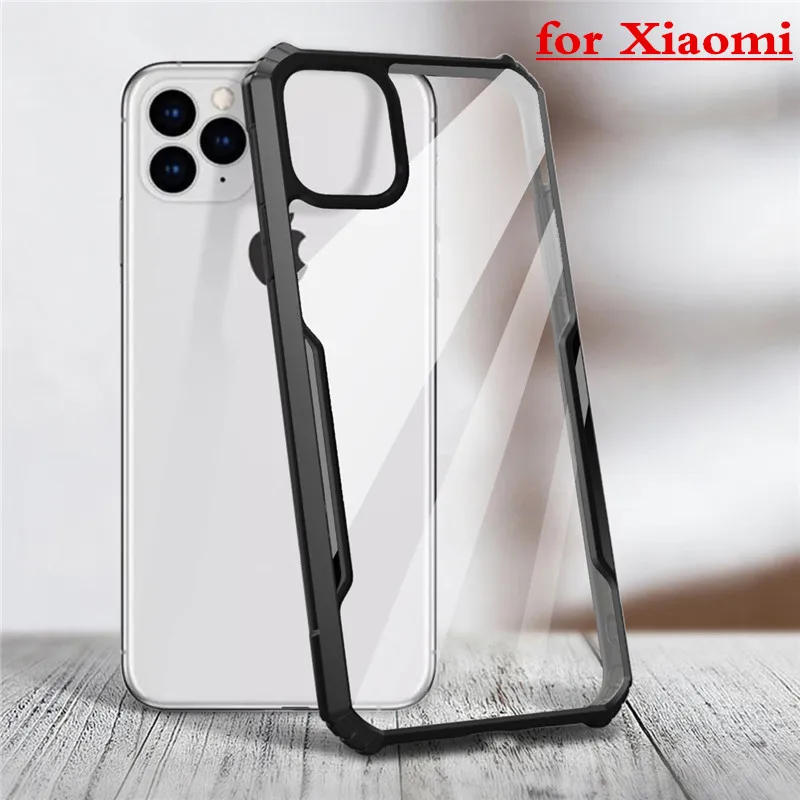 Anti-Knock Acrylic Case for Xiaomi Mi 10 Pro Note A3 CC9E CC9 Pocophone X3 X2 Redmi 9S 9 8 7 Phone Cover | Мобильные телефоны и