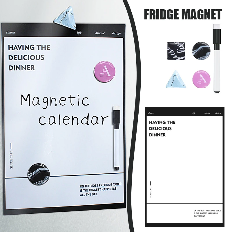 

Magnetic Whiteboard Kit Water-proof Damp-proof Durable Useful Convenient Fluent Writing Suit For Fridge Utensilios De Cocina