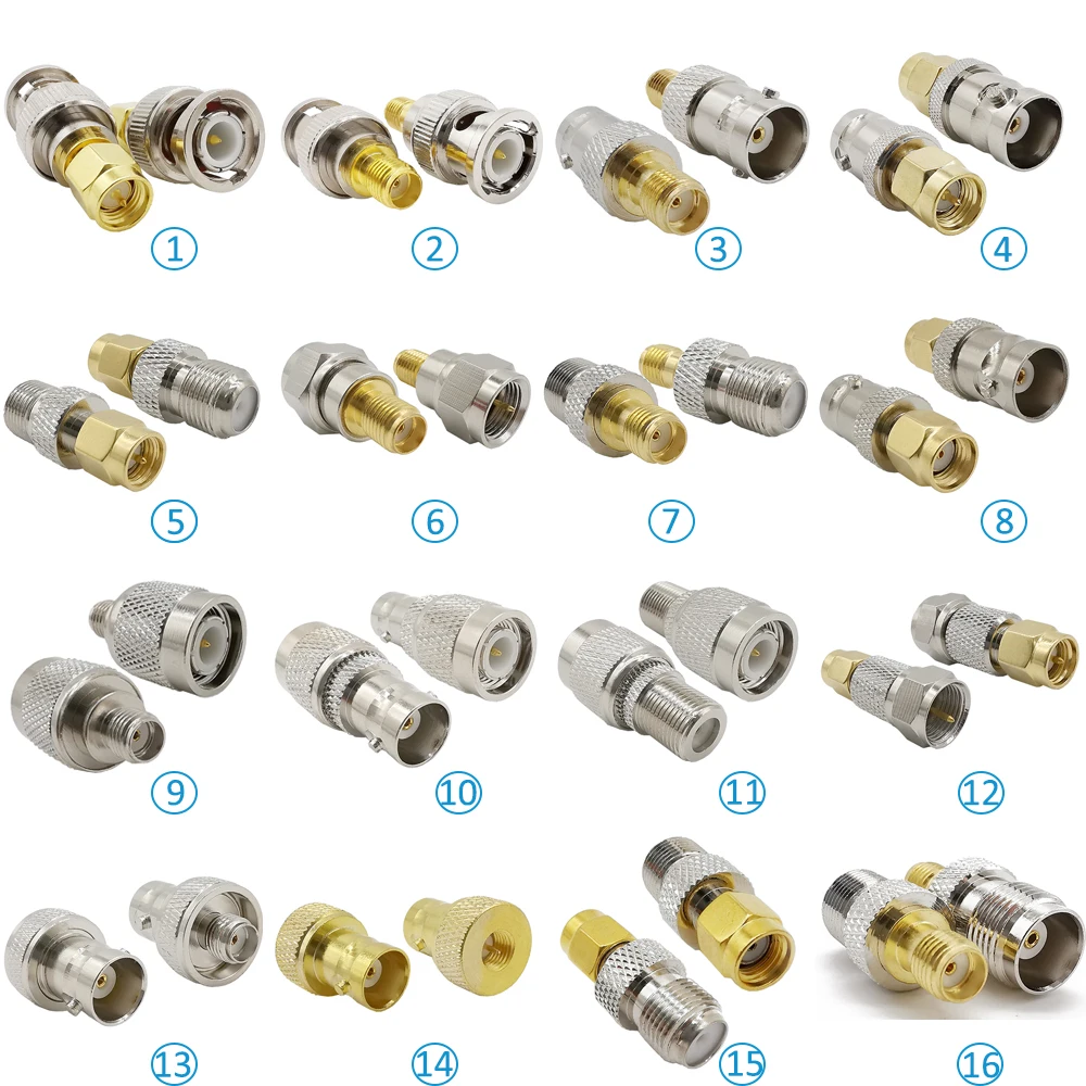 2PCS RF Coaxial Coax SMA BNC Adapter Connectivity Kit SMA to BNC SMA to Type F SMA to TNC WiFi Antenna Extension Connector
2PCS RF Coaxial Coax SMA BNC Adapter Connectivity Kit SMA to BNC SMA to Type F SMA to TNC WiFi Antenna Extension Connector
