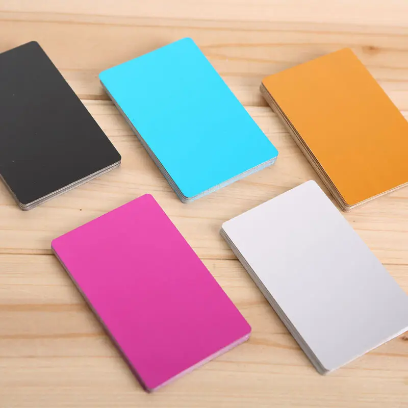 One color 100pcs blank metal business cards aluminum sheet Laser mark material
One color 100pcs blank metal business cards aluminum sheet Laser mark material