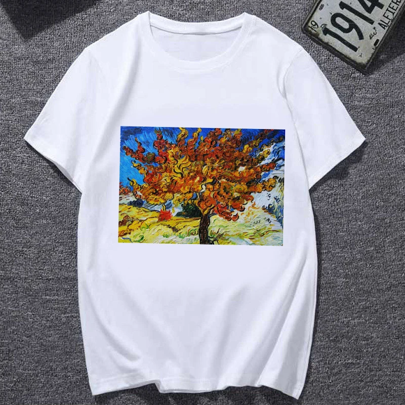 Women Summer Van Gogh Painting Vintage Fashion Aesthetic White T-Shirt Casual hot selling Short Sleeves t-shirt
Women Summer Van Gogh Painting Vintage Fashion Aesthetic White T-Shirt Casual hot selling Short Sleeves t-shirt