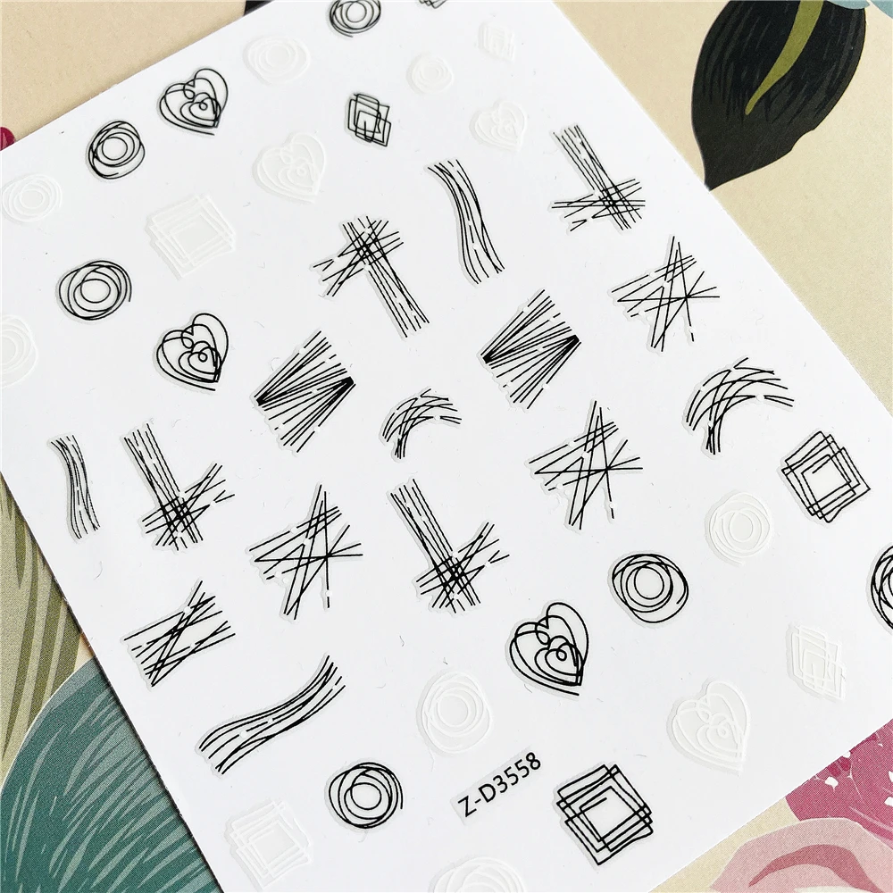 Z-D3624 Black and white gold and silver wavy lines 3D Back glue Nail decal Nail sticker Nail decoration Nail art Nail ornament
Z-D3624 Black and white gold and silver wavy lines 3D Back glue Nail decal Nail sticker Nail decoration Nail art Nail ornament