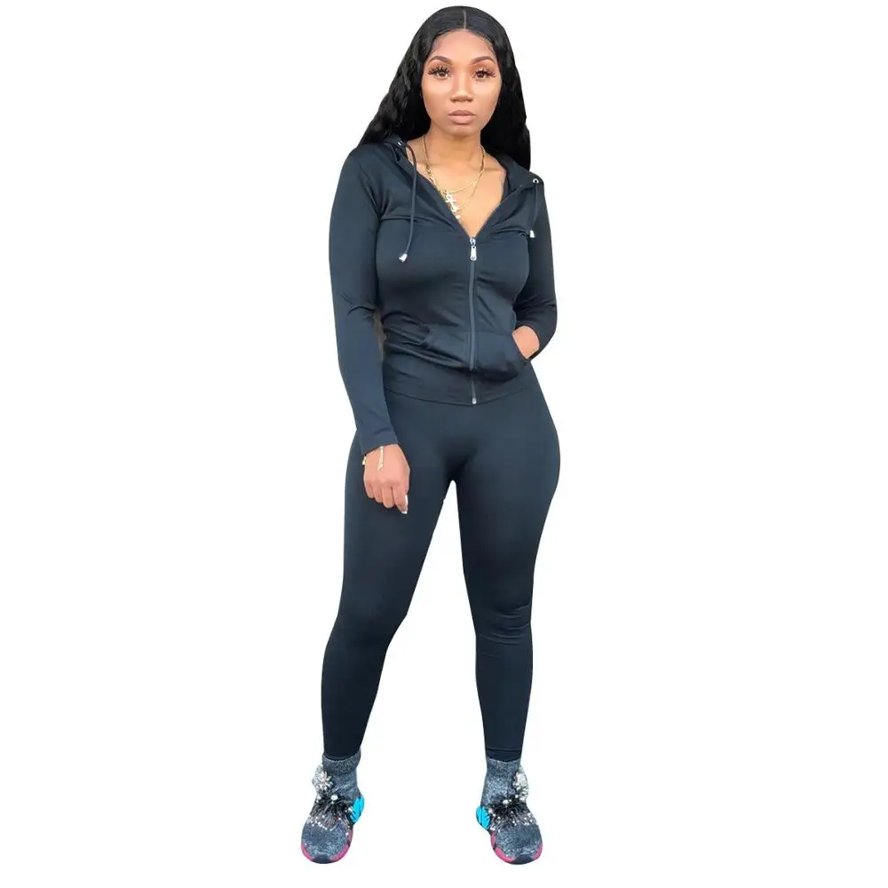 Autumn and winter new ladies solid color long sleeve sexy zipper solid color jacket Slim trousers two piece temperament
Autumn and winter new ladies solid color long sleeve sexy zipper solid color jacket Slim trousers two piece temperament