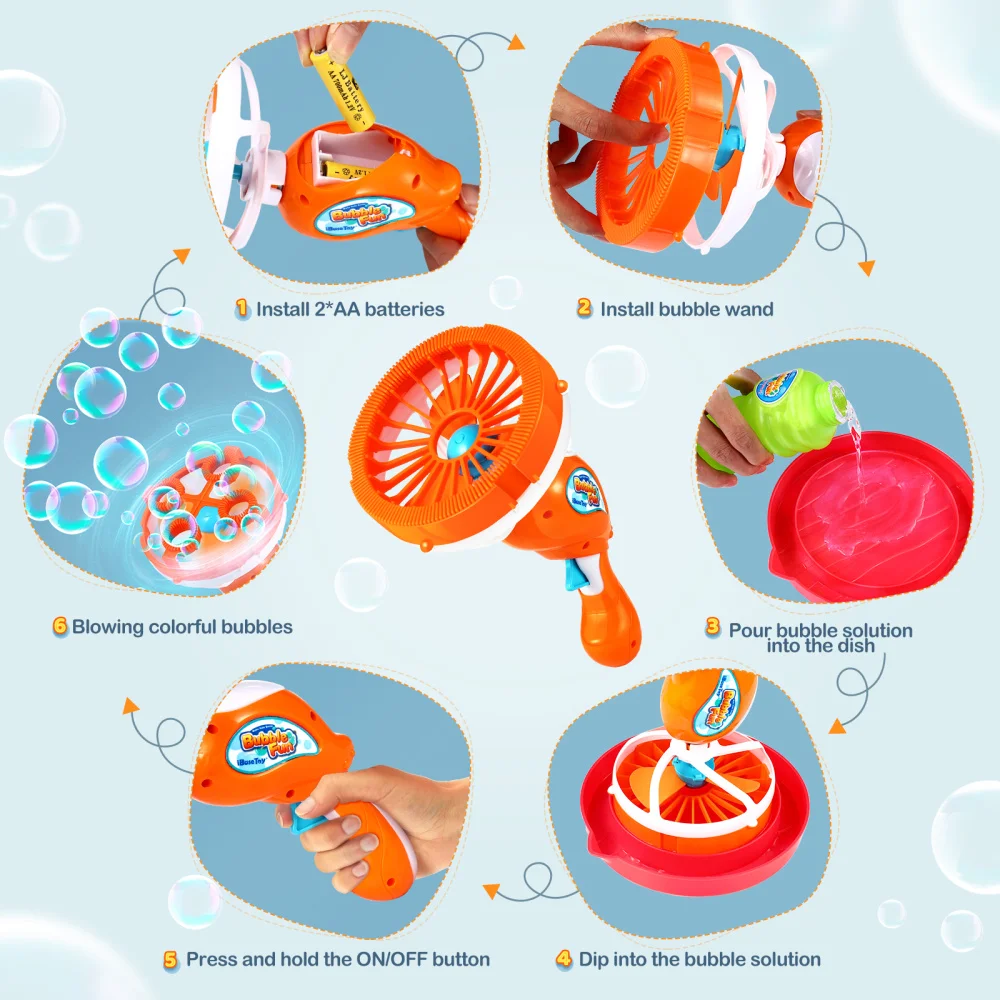 iBaseToy 3 in 1 Kids Bubble Blower Handheld Bubble Machine Bubble Maker with Bubble Solution
iBaseToy 3 in 1 Kids Bubble Blower Handheld Bubble Machine Bubble Maker with Bubble Solution
