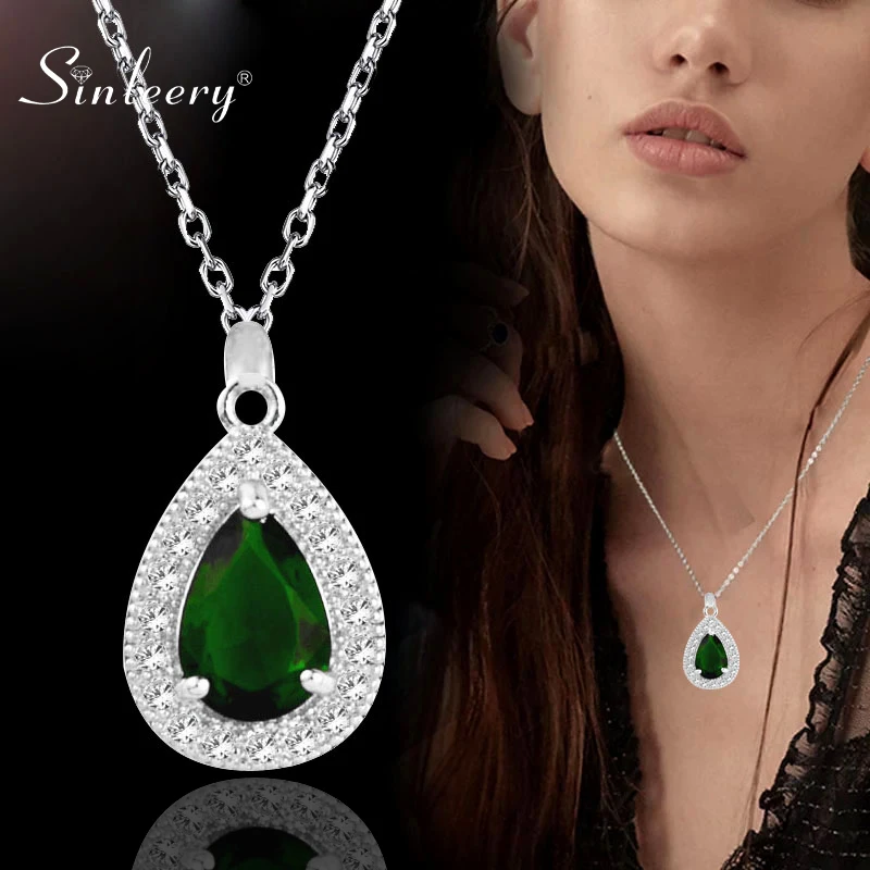 SINLEERY Elegant Blue Green Crystal Teardrop Necklace Pendants Lady Silver Color Link Chain Wedding Party Jewelry ZD1 SSB
SINLEERY Elegant Blue Green Crystal Teardrop Necklace Pendants Lady Silver Color Link Chain Wedding Party Jewelry ZD1 SSB