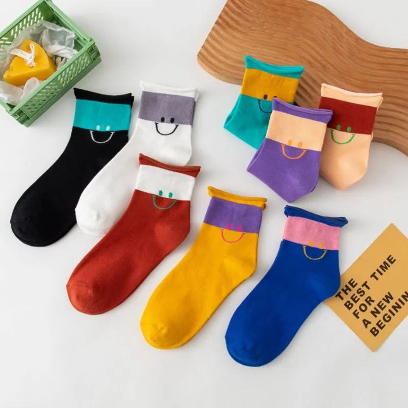 8 Pairs Women's Socks Autumn Winter Curly Smiling Face Happy Fashion Kawaii Lovely Middle Tube Students Lady Short Socks
8 Pairs Women's Socks Autumn Winter Curly Smiling Face Happy Fashion Kawaii Lovely Middle Tube Students Lady Short Socks