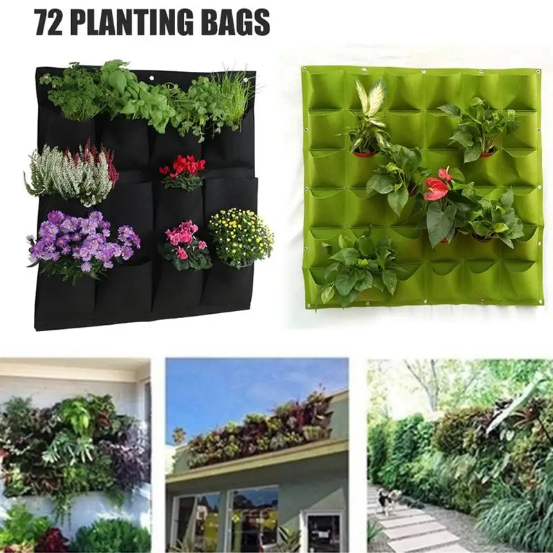 Wall Hanging Planting Bags 72 Pockets Green Grow Vertical Garden Vegetable Hanging Planter Growing Case for Indoor Outdoor
Wall Hanging Planting Bags 72 Pockets Green Grow Vertical Garden Vegetable Hanging Planter Growing Case for Indoor Outdoor