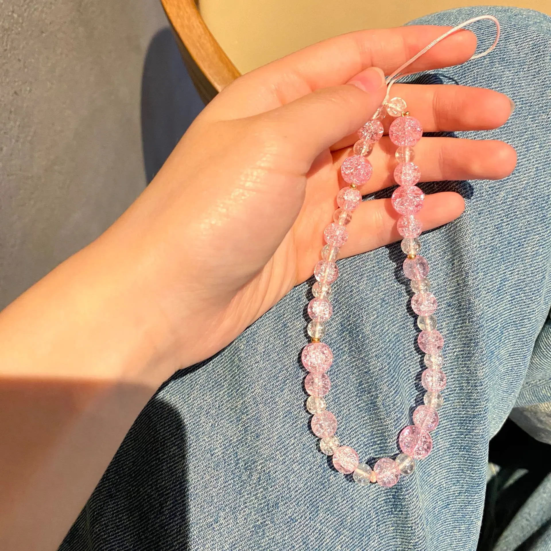 Trendy Personality Pink Transparent Gradient Round Burst Beads Mobile Phone Chain Women's Anti-Lost Lanyard Jewelry Accessories
Trendy Personality Pink Transparent Gradient Round Burst Beads Mobile Phone Chain Women's Anti-Lost Lanyard Jewelry Accessories