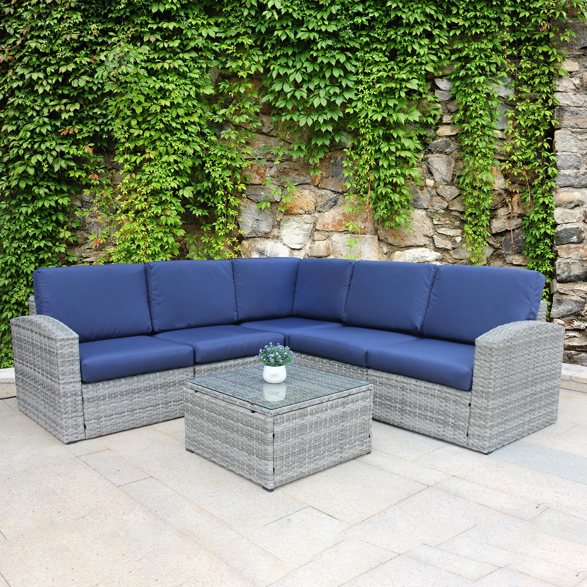 6 шт., плетеный набор мебели для внутреннего дворика
6 шт., плетеный набор мебели для внутреннего дворика