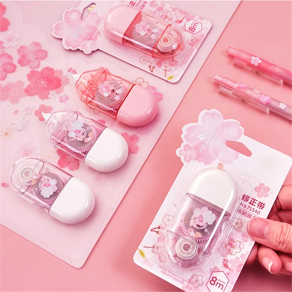 5mm*8m Sakura Correction Tape Cute Cherry Blossom Correction Permanent Adhesive Applicator Glue Tape Dispenser School Supplies
5mm*8m Sakura Correction Tape Cute Cherry Blossom Correction Permanent Adhesive Applicator Glue Tape Dispenser School Supplies