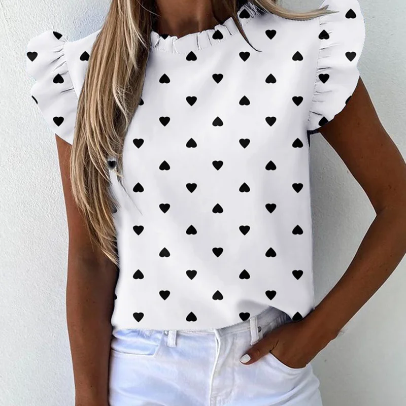 Summer Casual Women's Blouse Pineapple Floral Print Ruffle Blusa Elegant Office Ladies O-Neck Short Sleeve Tops Shirt Streetwear
Summer Casual Women's Blouse Pineapple Floral Print Ruffle Blusa Elegant Office Ladies O-Neck Short Sleeve Tops Shirt Streetwear