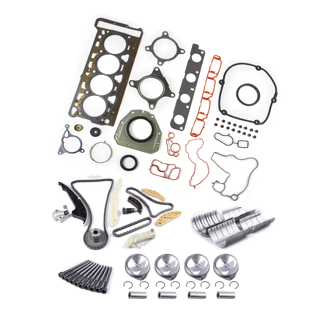 06H107065BK 1.8T Piston Ring & Timing& Engine Overhaul Rebuilding Kit Fit For Golf MK6 Passat CC A3 A5 TT 06H105561K
06H107065BK 1.8T Piston Ring & Timing& Engine Overhaul Rebuilding Kit Fit For Golf MK6 Passat CC A3 A5 TT 06H105561K