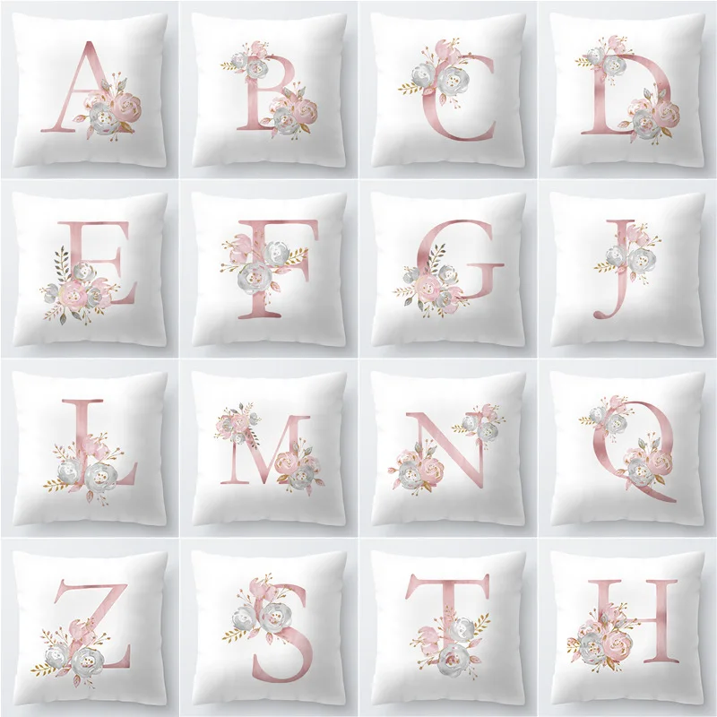 Pink letter decorative flower pillow gold letter sofa cushion polyester pillow
Pink letter decorative flower pillow gold letter sofa cushion polyester pillow