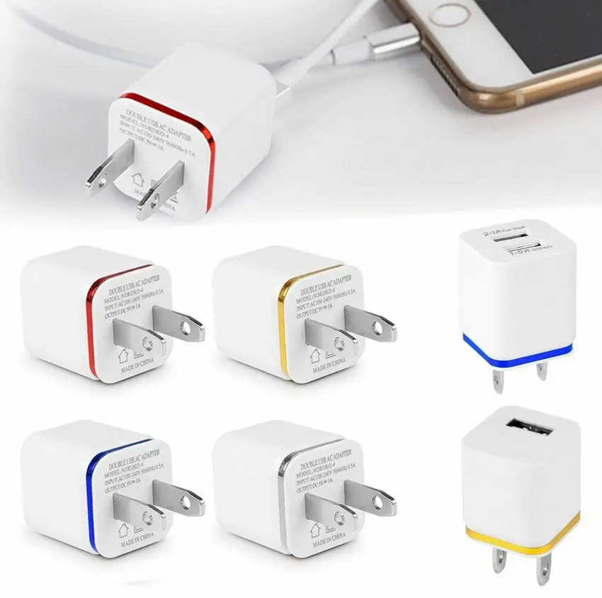Универсальная вилка стандарта США/ЕС 2 порта настенное зарядное устройство USB