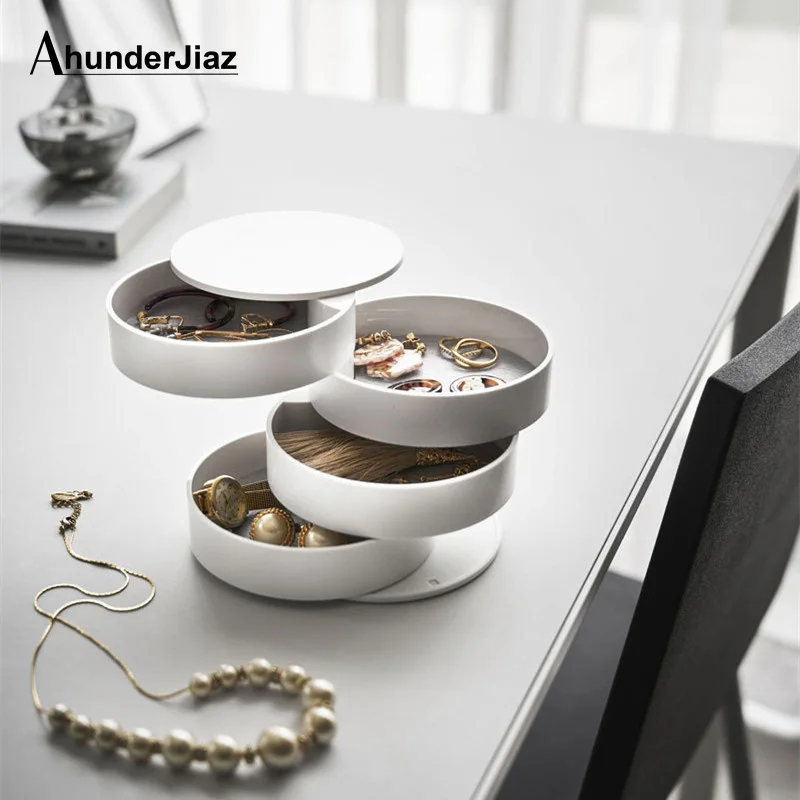 Nordic Style Women Jewelry Storage Box Fashion 4-Layer Rotatable Storage Box Storage Tray with Lid Birthday Gift Home Decor
Nordic Style Women Jewelry Storage Box Fashion 4-Layer Rotatable Storage Box Storage Tray with Lid Birthday Gift Home Decor