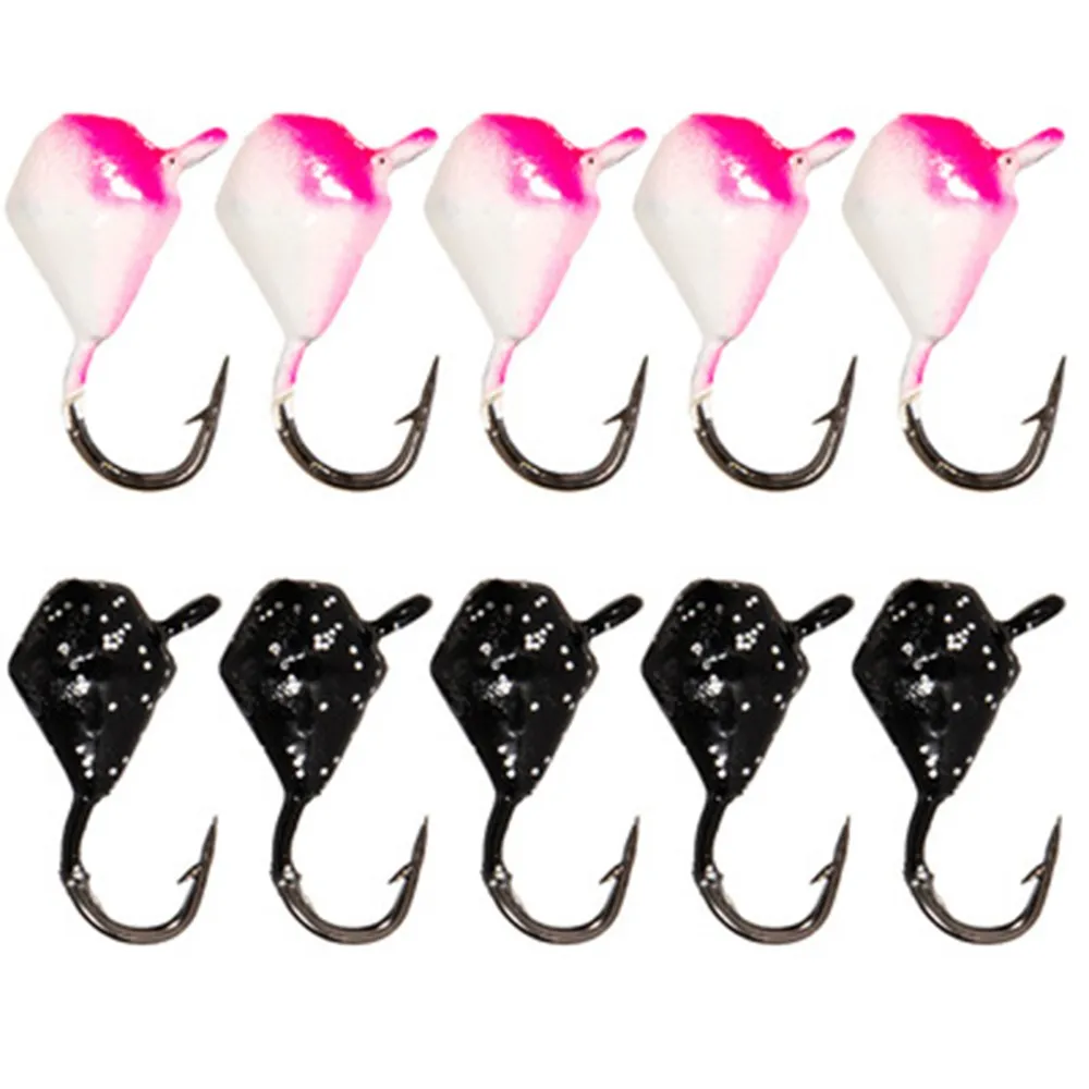 10pcs Fishing Hooks Ice Fishing Jigs Head Hook Colored Metal Heads Jigging Winter Fish Tackle Black/Pink 12x7mm Ice Fishing Hook
10pcs Fishing Hooks Ice Fishing Jigs Head Hook Colored Metal Heads Jigging Winter Fish Tackle Black/Pink 12x7mm Ice Fishing Hook