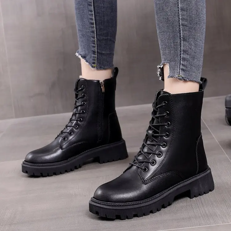 2021 new cotton shoes autumn and winter women's shoes waterproof British style Martin short boots winter thickening and velvet
2021 new cotton shoes autumn and winter women's shoes waterproof British style Martin short boots winter thickening and velvet