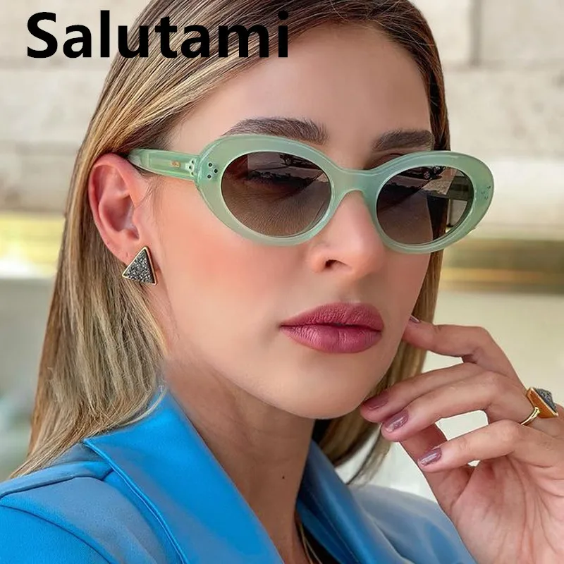 Vintage Small Oval Rivet Sunglasses For Women New Luxury Brand Green Black Gradient Sun Glasses Female Elegant Shades Ins Hot
Vintage Small Oval Rivet Sunglasses For Women New Luxury Brand Green Black Gradient Sun Glasses Female Elegant Shades Ins Hot
