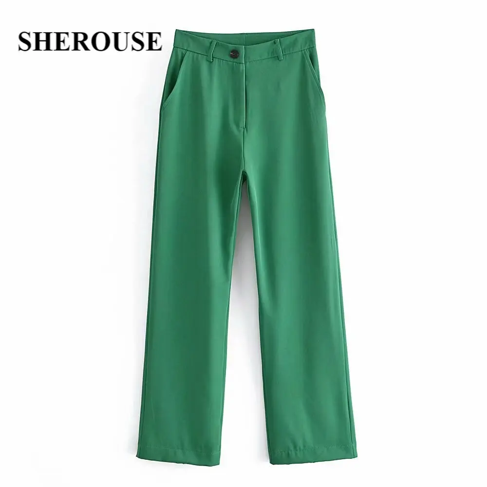 SHEROUSE Women Fashion Front Zipper Solid Pants Vintage Hight-waist Elastic Waist Casual Female Trousers Chic Pant
SHEROUSE Women Fashion Front Zipper Solid Pants Vintage Hight-waist Elastic Waist Casual Female Trousers Chic Pant
