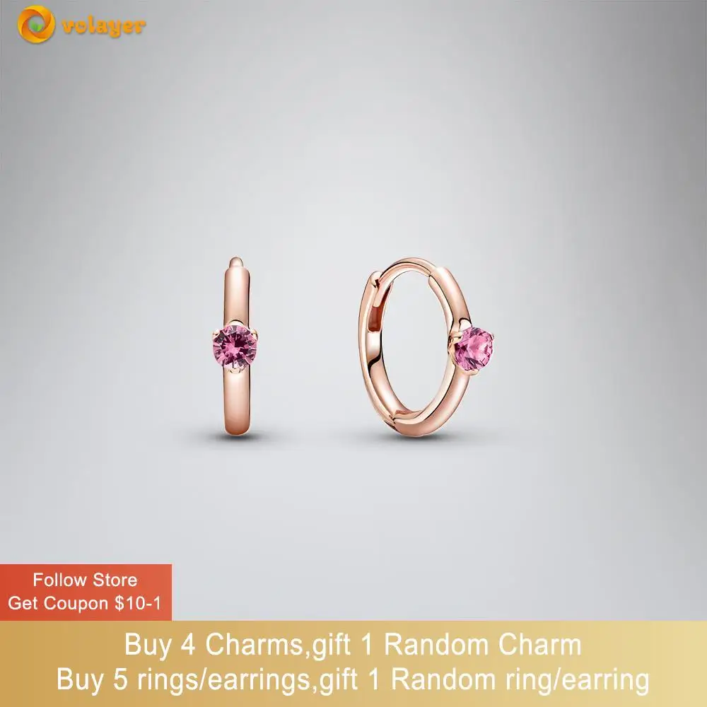 Volayer 925 Sterling Silver Stud Earring Pink Solitaire Huggie Hoop Earrings Cubic Zirconia Stud Earrings Women Earrings
Volayer 925 Sterling Silver Stud Earring Pink Solitaire Huggie Hoop Earrings Cubic Zirconia Stud Earrings Women Earrings
