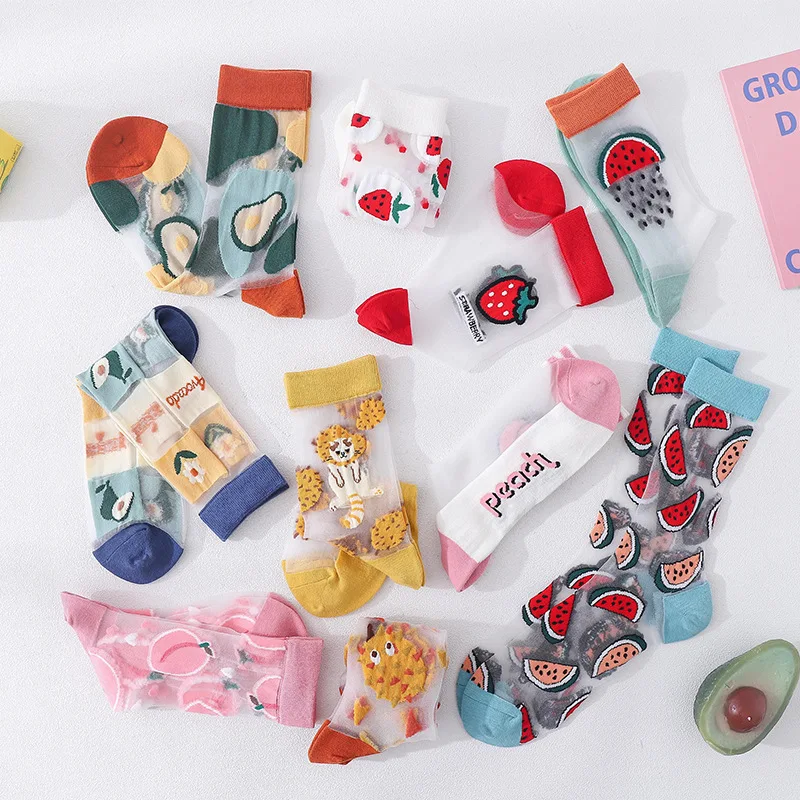 Women's Socks Spring And Summer Japanese Style Watermelon Strawberry Avocado Fruit Series Glass Stockings Cute Female Long Socks
Women's Socks Spring And Summer Japanese Style Watermelon Strawberry Avocado Fruit Series Glass Stockings Cute Female Long Socks